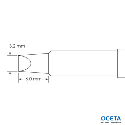 Pointe, ciseau, power, 3,2x6,0mm, 60 DEG, GT4