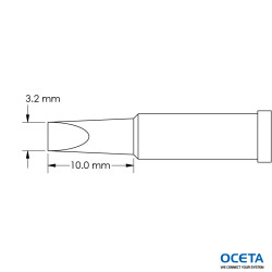 Pointe, ciseau, 3,2x10,0mm, 40 DEG, GT4