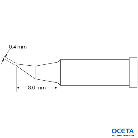 Pointe, conique, courbe, 0,4x8,0mm, GT4