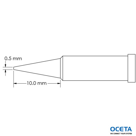 Pointe, conique, 0,5x10,0mm, GT4
