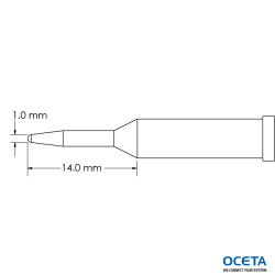 Pointe, conique,  1,0x14,0mm, GT4