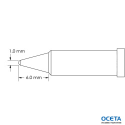 Pointe, conique, power, 1,0x6,0mm, GT4