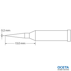 Pointe, conique, pointue, 0,2x15,0mm, GT4