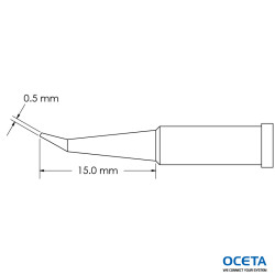 Pointe, conique, courbe,  0,5x15,0mm, GT4