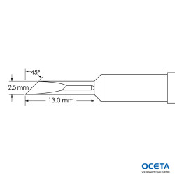 Pointe, couteau, power, 2,5x13,0mm, 45d, GT4