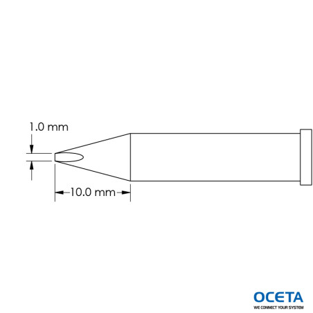 Pointe, ciseau, 1,0x10,0mm, 40 DEG, GT6