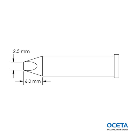 Pointe, ciseau, power, 2,5x6,0mm, 60 DEG, GT6