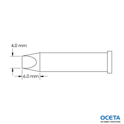 Pointe, ciseau, power, 4,0x6,0mm, 60 DEG, GT6