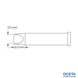 Pointe, ciseau, power, 5,0x6,0mm, 60 DEG, GT6