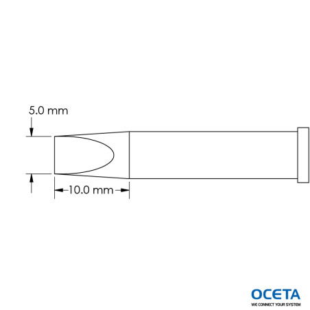 Pointe, ciseau, 5,0x10,0mm, 40 DEG, GT6