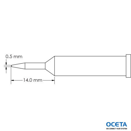 Pointe, conique,  0,5x14,0mm, GT6
