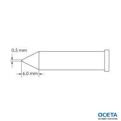 Pointe, conique, power, 0,5x6,0mm, GT6