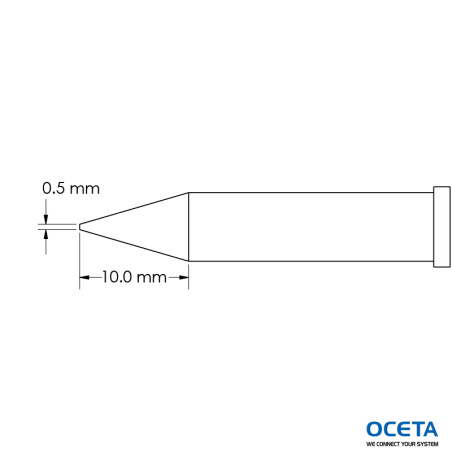 Pointe, conique, 0,5x10,0mm, GT6