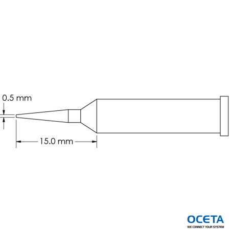 Pointe, conique, pointue, 0,5x15,0mm, GT6