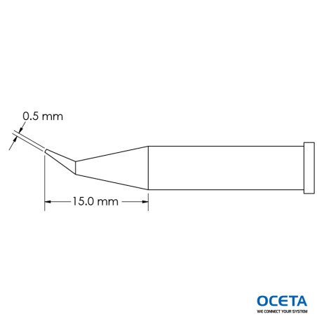 Pointe, conique, courbe,  0,5x15,0mm, GT6