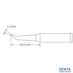 Pointe, conique, courbe,  1,3x22,0mm, GT6