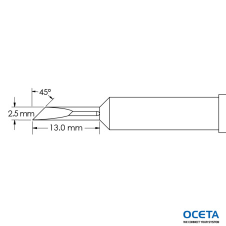Pointe, couteau, power, 2,5x13,0mm, 45d, GT6