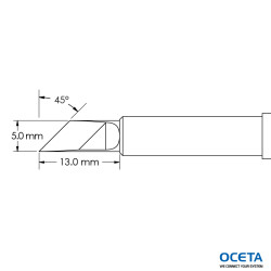 Pointe, couteau, power, 5,0x13,0mm, 45d, GT6