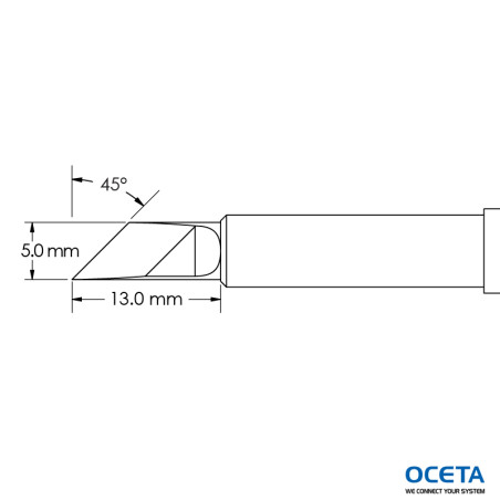 Pointe, couteau, power, 5,0x13,0mm, 45d, GT6