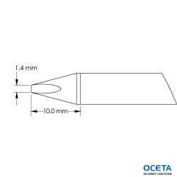 Cartouche, ciseau, 1,4x10,0mm, 40 DEG, GTC