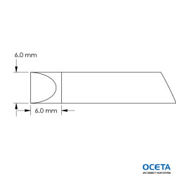 Cartouche, ciseau, power, 6,0x6,0mm, 60 DEG, GTC