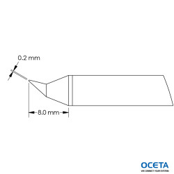 Cartouche, conique, courbe, 0,2x8,0mm, GTC