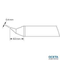 Cartouche, conique, courbe, 0,4x8,0mm, GTC