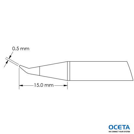 Cartouche, conique, courbe,  0,5x15,0mm, GTC