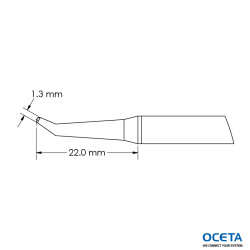 Cartouche, conique, courbe,  1,3x22,0mm, GTC