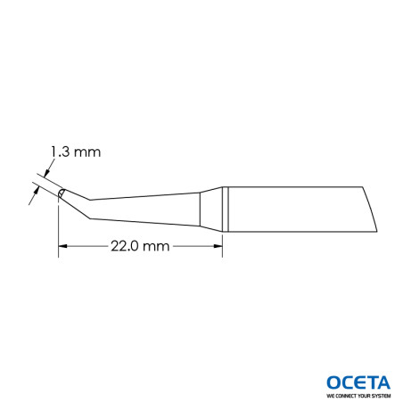 Cartouche, conique, courbe,  1,3x22,0mm, GTC