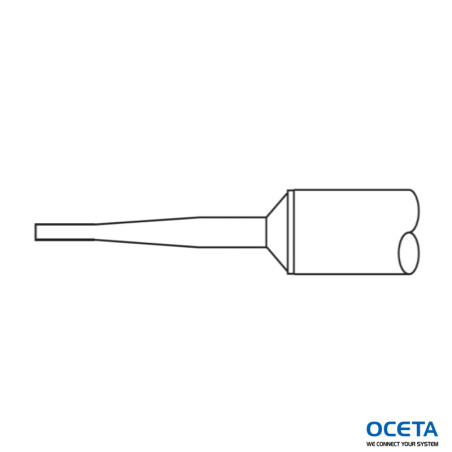 Cartouche, ciseau, long, 1,78mm (0,07 in), 60 DEG